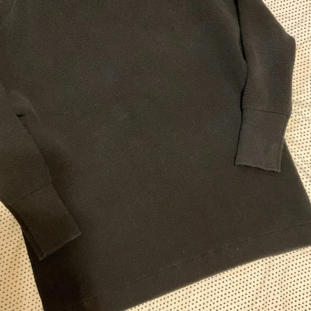 Free People Black Ribbed Knit Sweater Size L - Picture 2 of 8